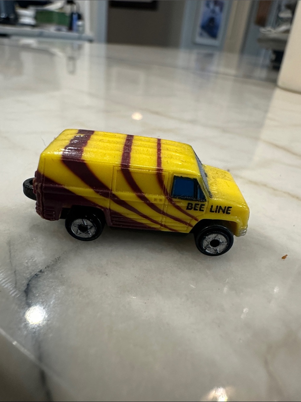 Vtg Micro Machines 1970's Ford Custom Van Micro Lights Yellow 1 1/4" Galoob 1989